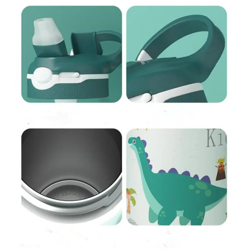 Gourde Isotherme Enfant en Inox 316 avec Paille – 400ml