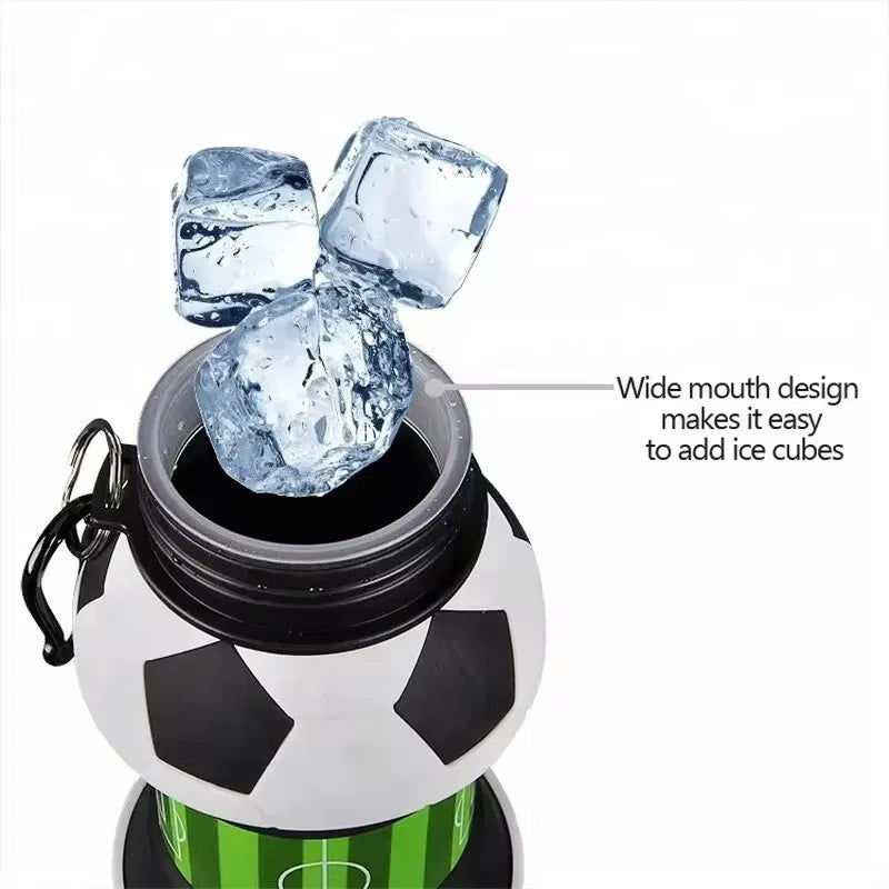 Gourde Pliable en Silicone Sport & Football – Sans BPA et Anti-Choc / Format Voyage