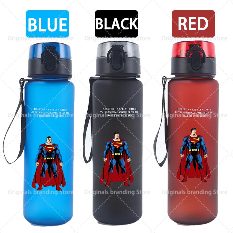 Bouteille d'eau sport Superman 650 ml pour femmes et hommes, gourde motivante anti-fuite, portable et réutilisable, pour activités de plein air, voyage, gym, cadeau, 1 pièce