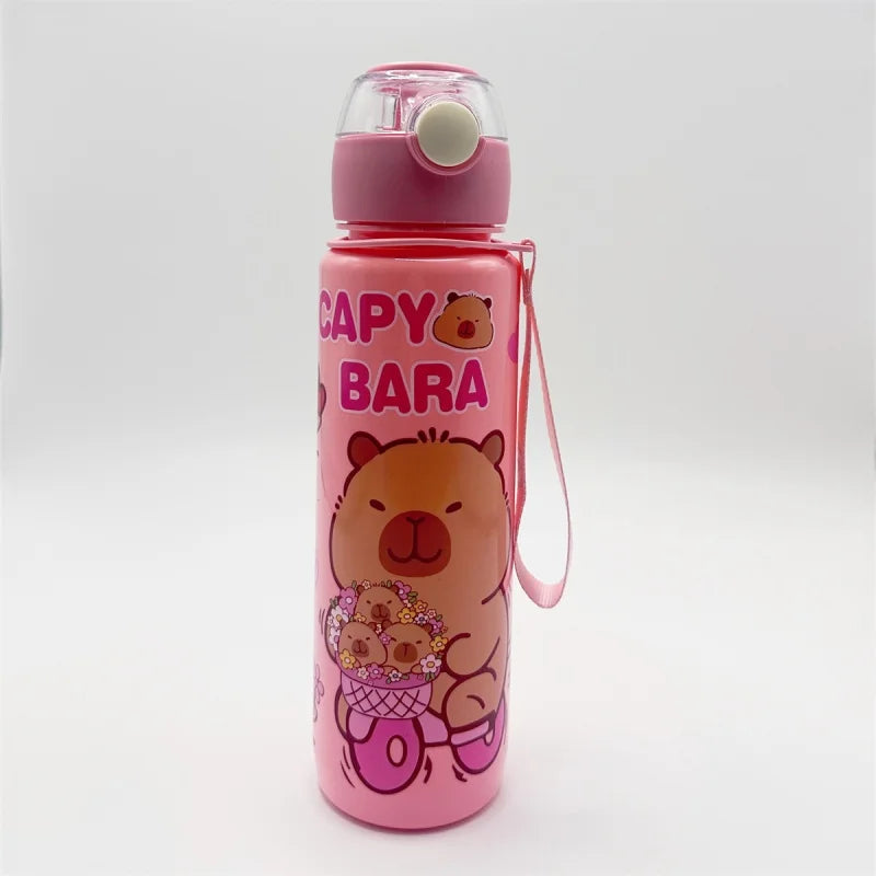 Gourde Design "Dessin Animé" avec Paille et Corde (700ml)