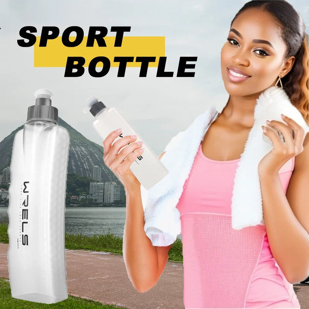 Bouteille d'eau de sport incurvée améliorée à prise facile, sac de ceinture pour course à pied et cyclisme, bouteille d'eau pratique pour Fitness