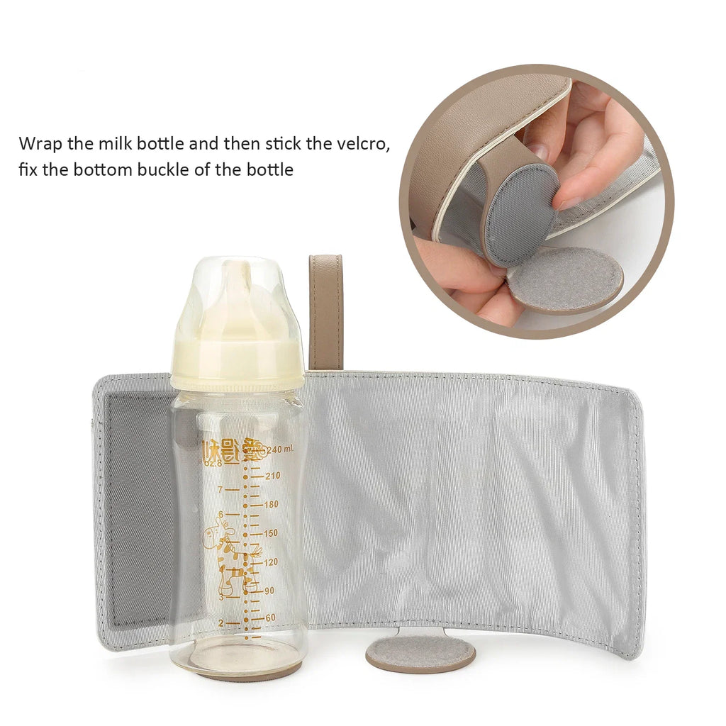Chauffe-Biberon Nomade USB en Cuir PU – Température Réglable 3 Niveaux