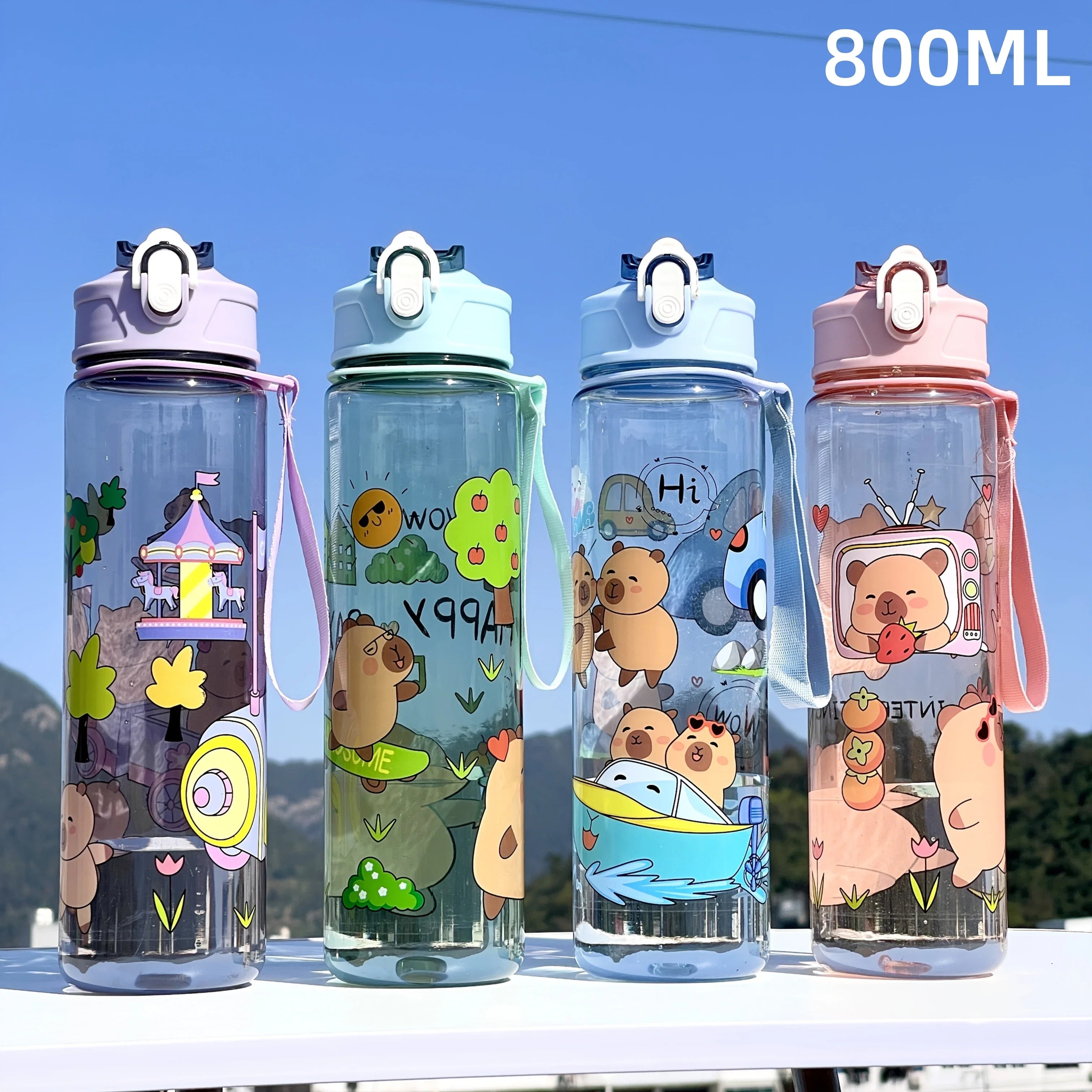 Grande Gourde Enfant Anti-Fuite Style Dessin Animé – Sans Plomb / 800ml