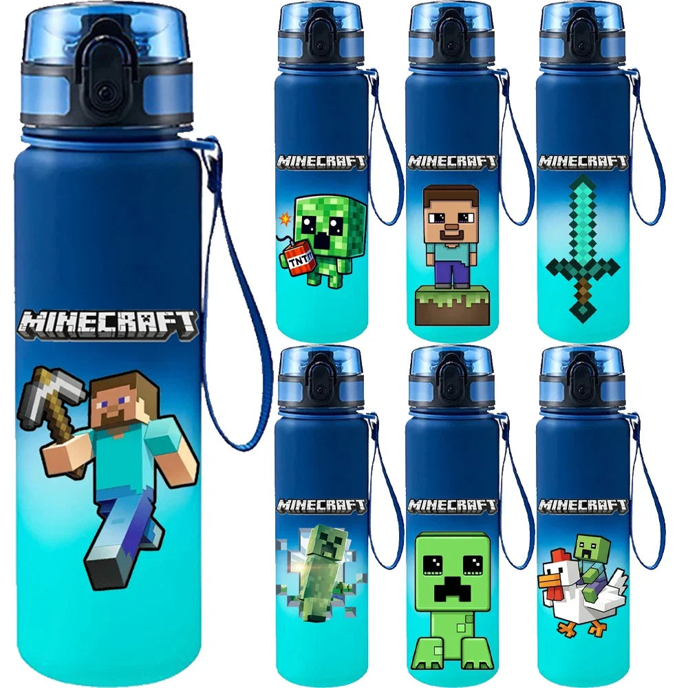 Gourde de Sport Minecraft Pixel Dégradé Bleu Officielle Bandai – 650ml