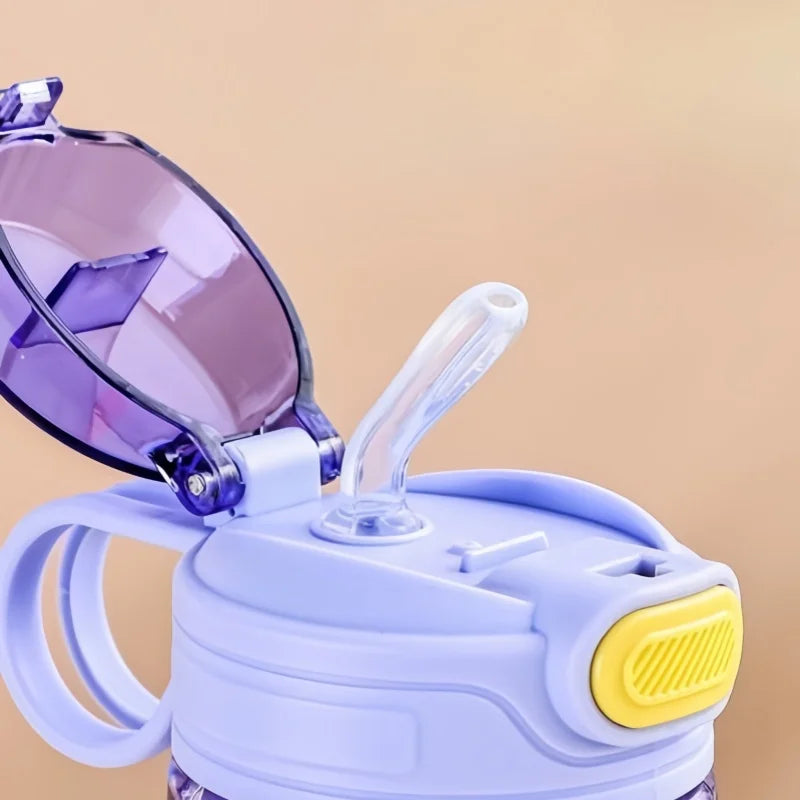 Gourde Enfant Forme Animal Mignon avec Paille et Verrou de Sécurité – 550ml