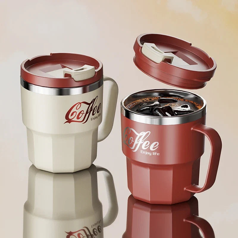 Mug à Café Isotherme en Inox 304 avec Poignée – Certifié Qualité Alimentaire FCM