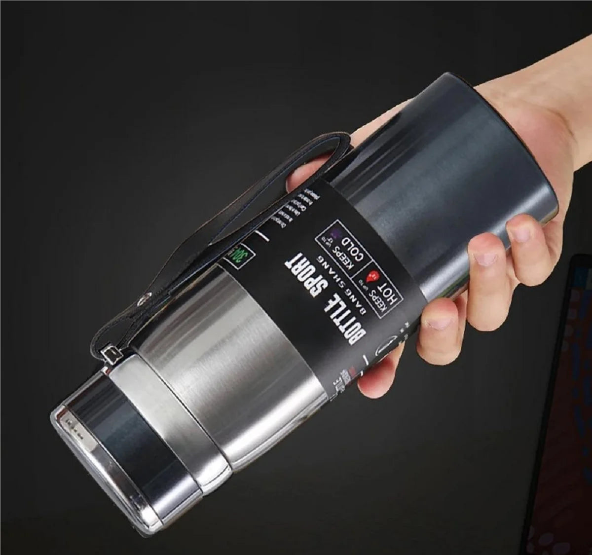 Gourde Isotherme Inox 1L – Thermos Grande Capacité pour Eau, Thé et Café