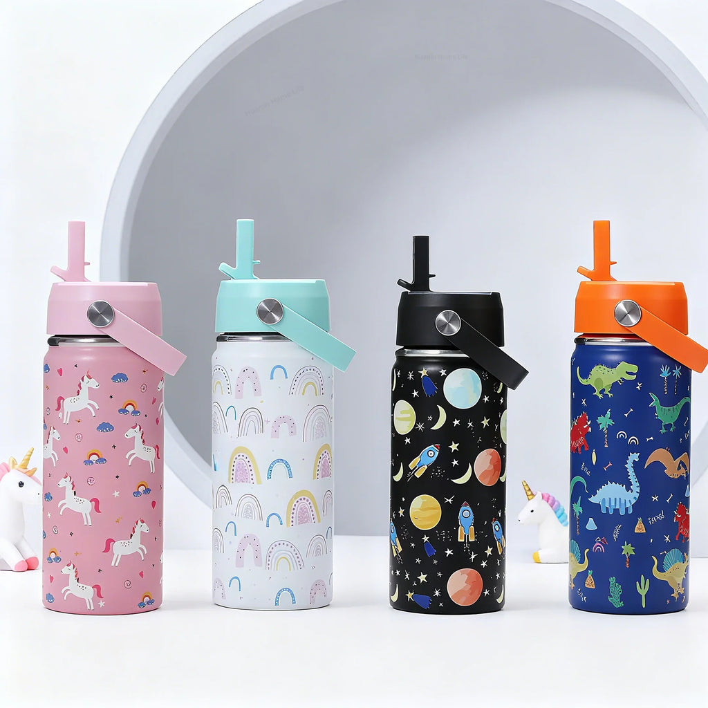 Gourde Isotherme Enfant en Inox 304 Haute Résistance – Format École / 470ml