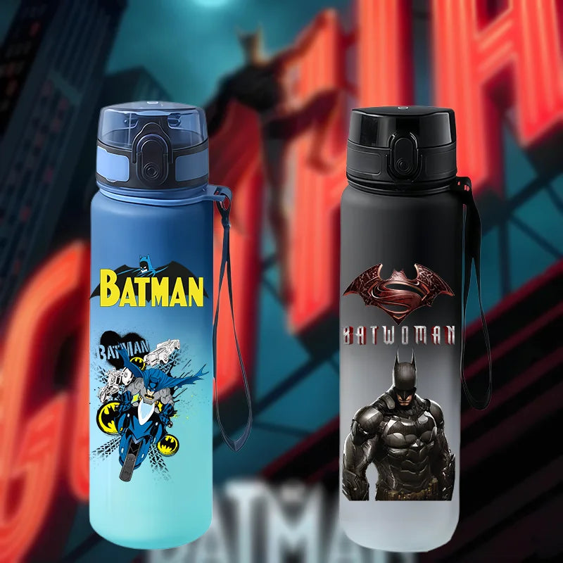 Tasse à eau portable de grande capacité avec impression de personnage Batman Dark Knight, dégradé, anti-fuite, pour les jeunes, les voyages en plein air
