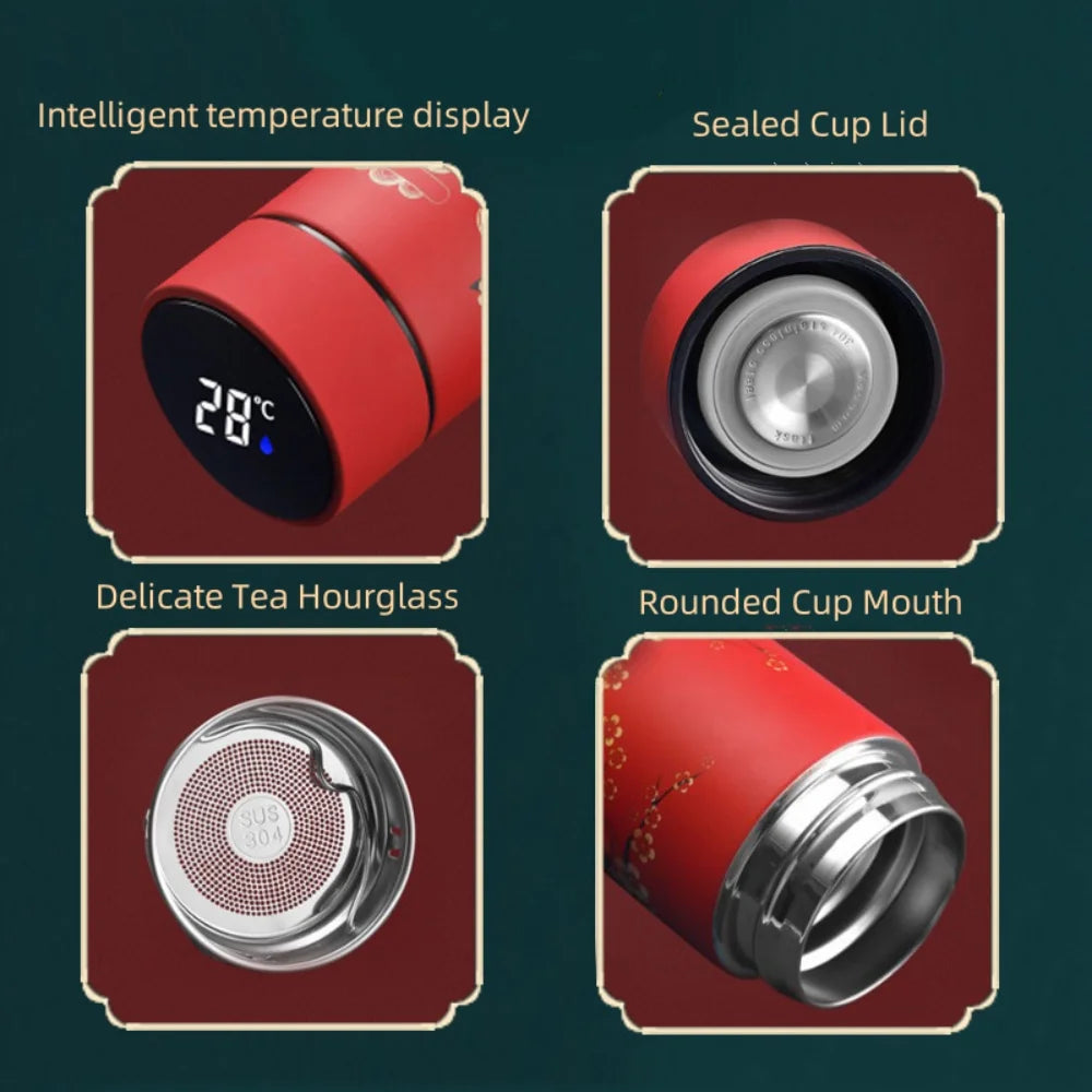 Thermos Isotherme Style Traditionnel avec Affichage Intelligent