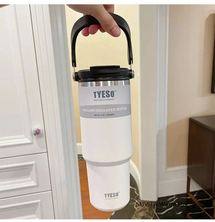 TYESO Thermos Tasse à Café avec Anneau de Levage (600ml à 1200ml)
