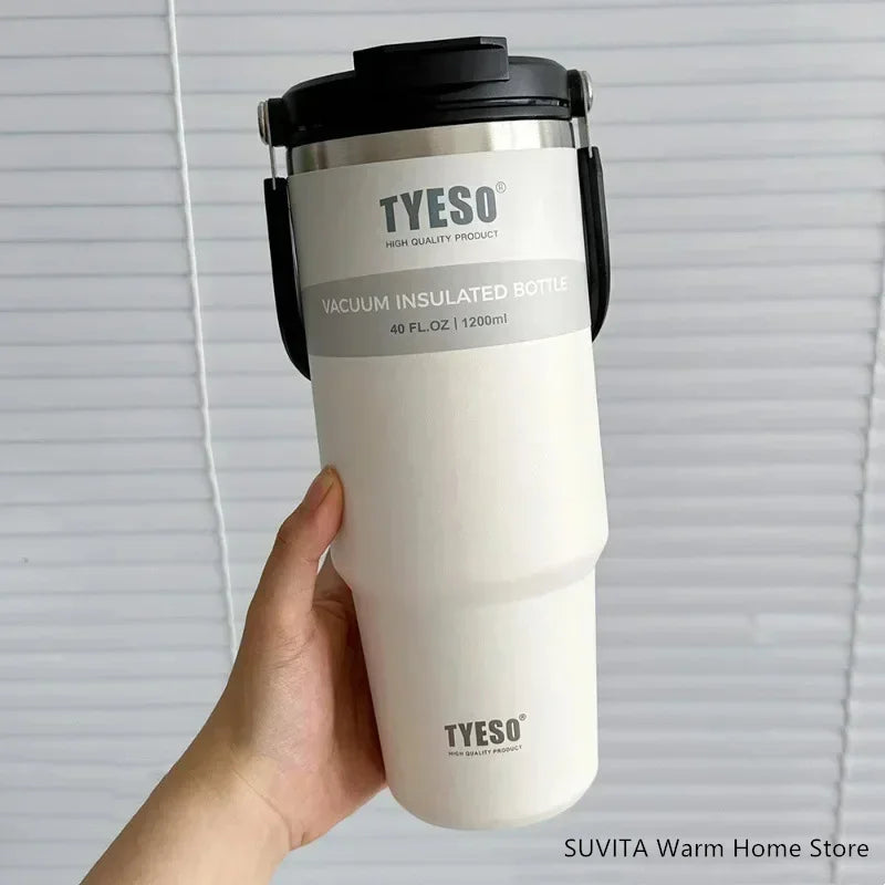 TYESO Thermos Tasse à Café avec Anneau de Levage (600ml à 1200ml)