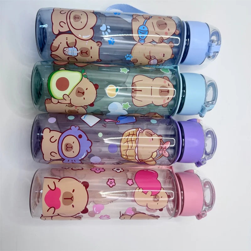 Gourde Design "Dessin Animé" avec Paille et Corde (700ml)