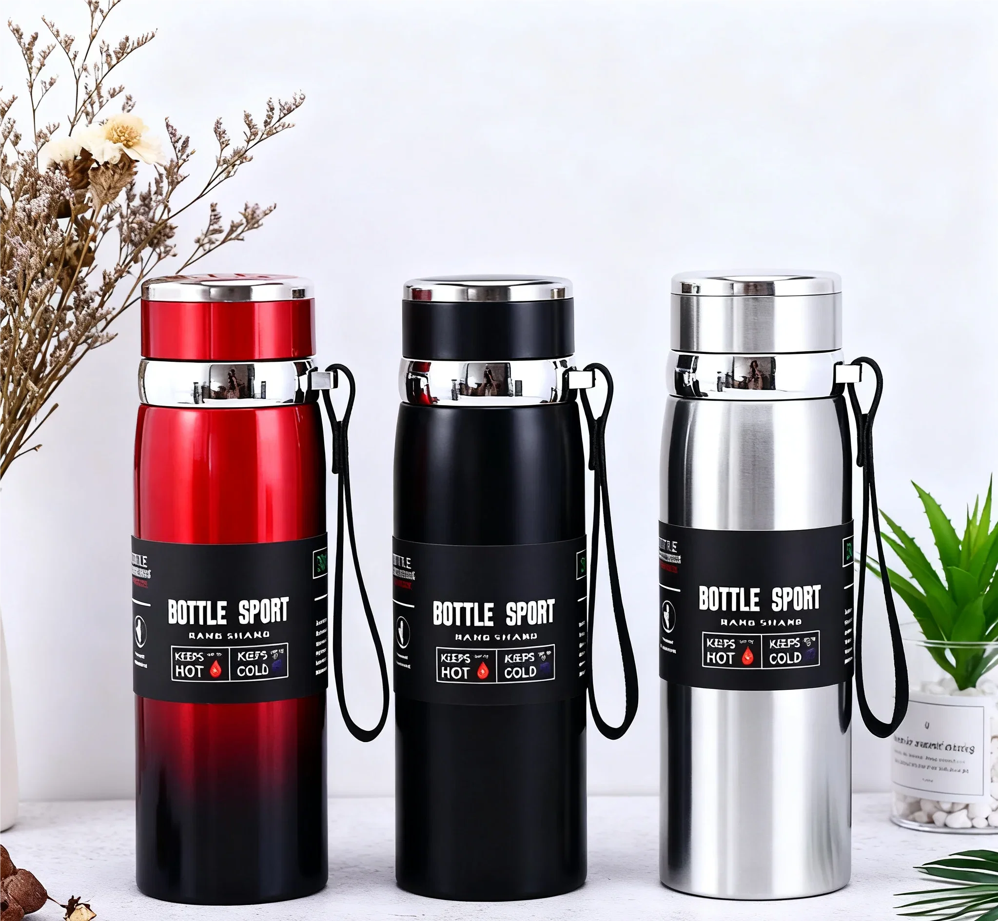 Gourde Isotherme Inox 1L – Thermos Grande Capacité pour Eau, Thé et Café