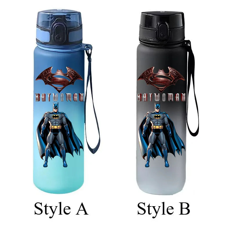 Tasse à eau portable de grande capacité avec impression de personnage Batman Dark Knight, dégradé, anti-fuite, pour les jeunes, les voyages en plein air