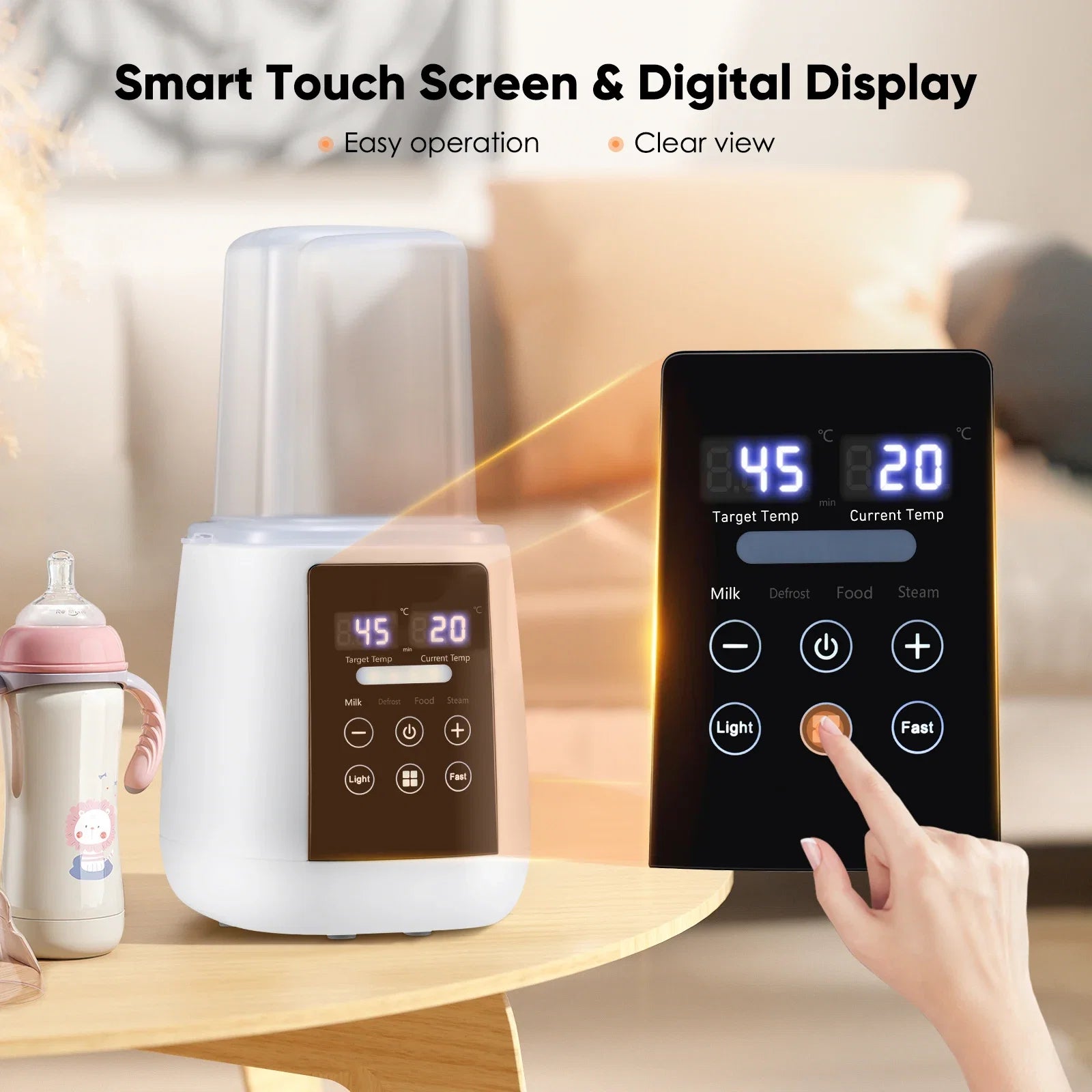 Chauffe-Biberon Électrique Multifonction 6-en-1 Jugacool – Écran LCD et Veilleuse