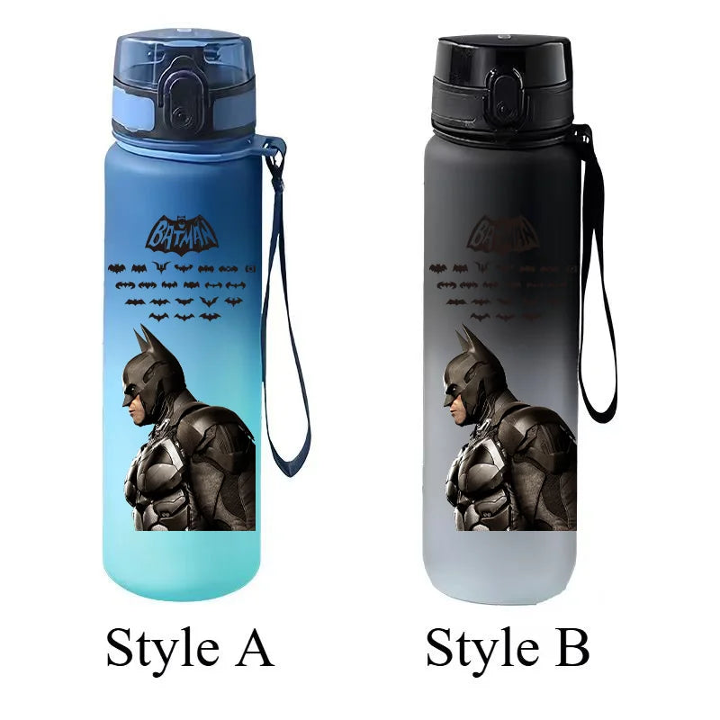 Tasse à eau portable de grande capacité avec impression de personnage Batman Dark Knight, dégradé, anti-fuite, pour les jeunes, les voyages en plein air