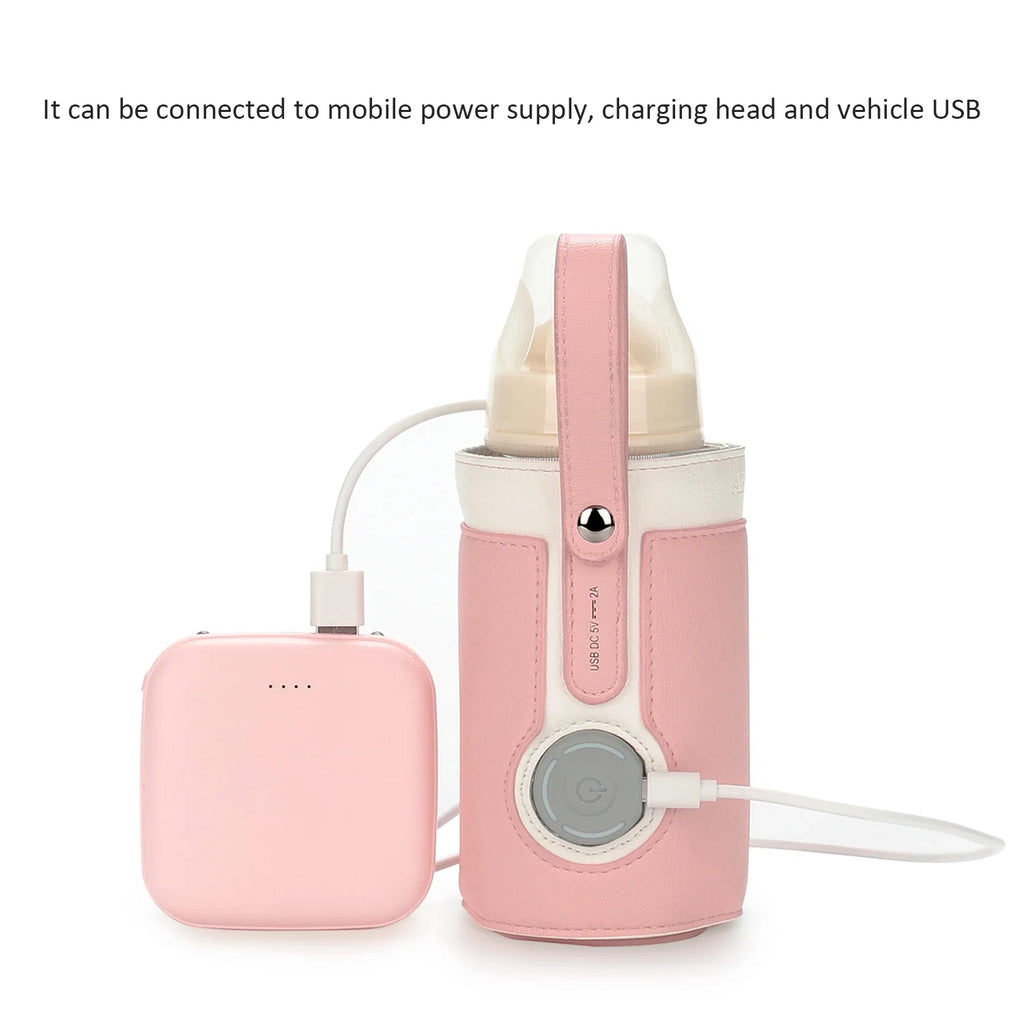 Chauffe-Biberon Nomade USB en Cuir PU – Température Réglable 3 Niveaux