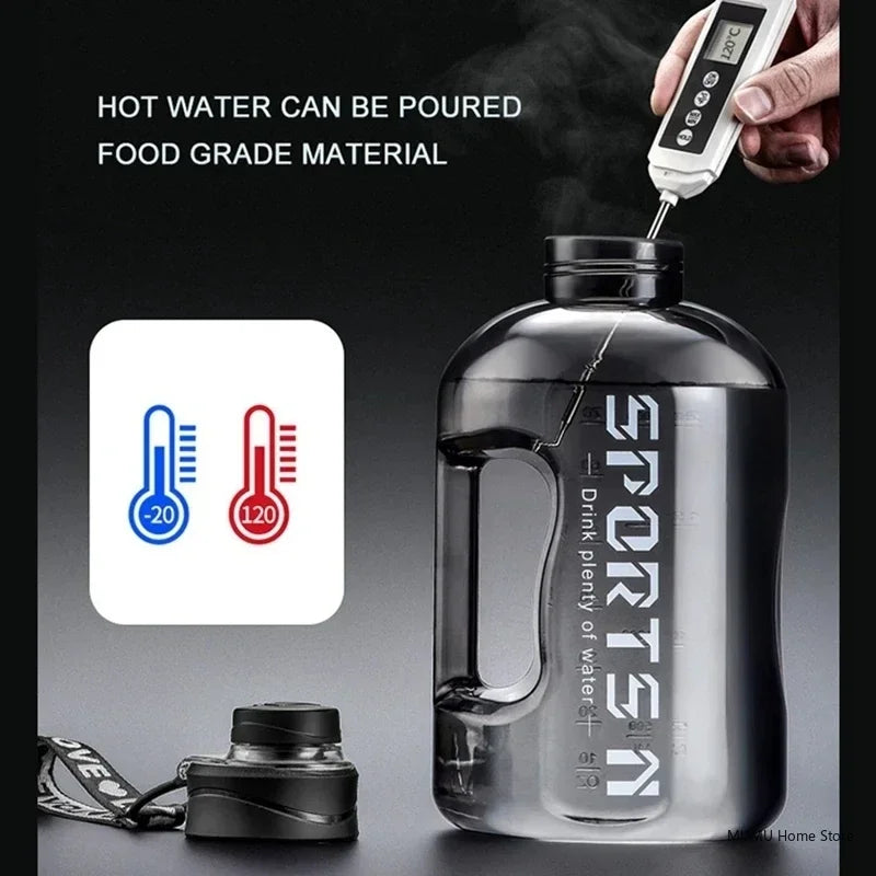 1.7L/2.7L/4L/5L bouteille d'eau de sport salle de sport cyclisme tasse Portable grande capacité bouteille d'eau pour Fitness Camping hommes eau Kellte