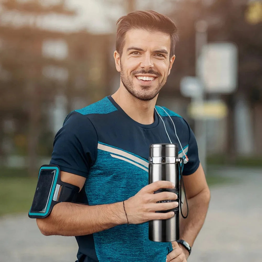 Gourde Isotherme Inox 1L – Thermos Grande Capacité pour Eau, Thé et Café