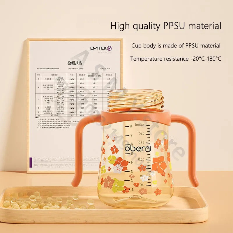 Biberon 240ML/300ML/gobelet pour enfants/gobelet d'apprentissage pour nourrissons/bouteille de lait/biberon à large alésage/12 mois +