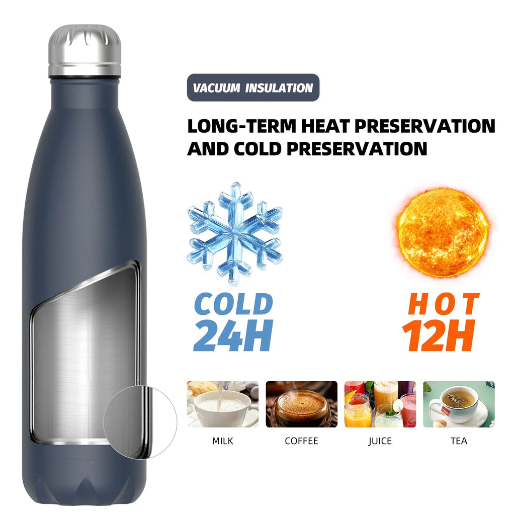 Gourde Isotherme Inox WATERSY 500ml – Bouteille de Sport Étanche Sans BPA