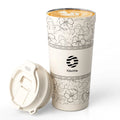 Fjbottle-Tasse à café à fleurs en acier inoxydable, d'extraction à vide, paille, gobelet isolé à boire directement, 500ml