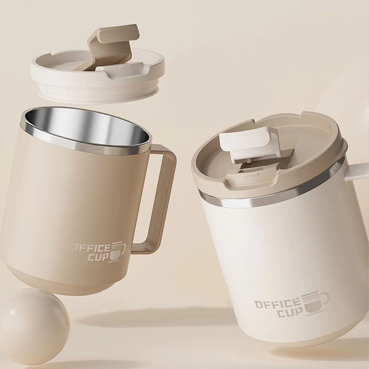 Mug à Café Isotherme avec Poignée – Tasse de Voyage Étanche en Inox / 500ml