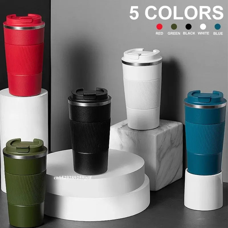 Tasse à café en acier inoxydable de 380ml 510ml, tasse thermique Garrafa Termica café Copo Termico Caneca, bouteille isolée antidérapante pour voiture de voyage
