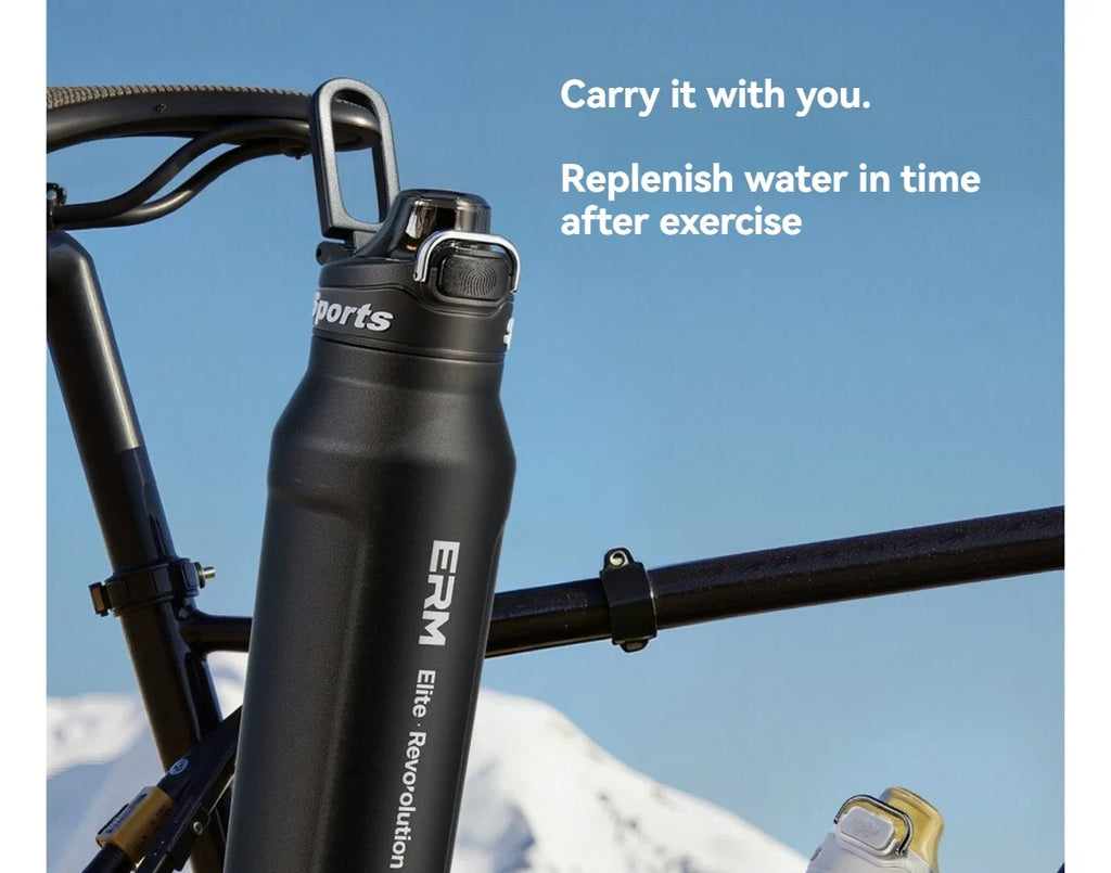 Gourde Isotherme Sport en Inox avec Poignée - Double Paroi Chaud/Froid
