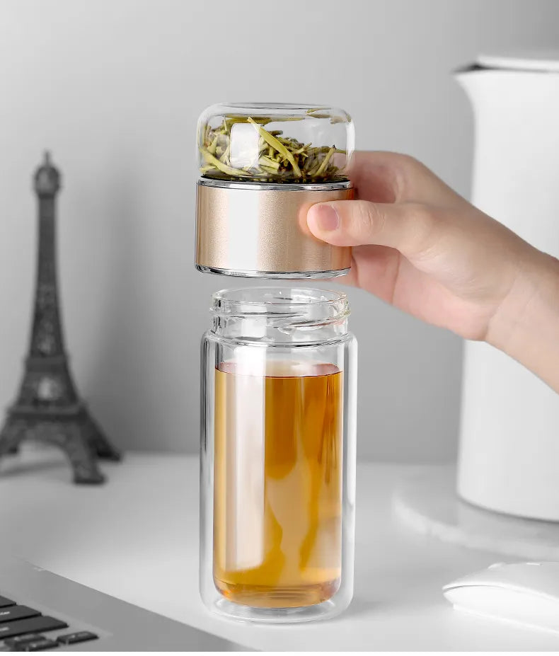 Tasse à Thé Portative en Verre Thermorésistant