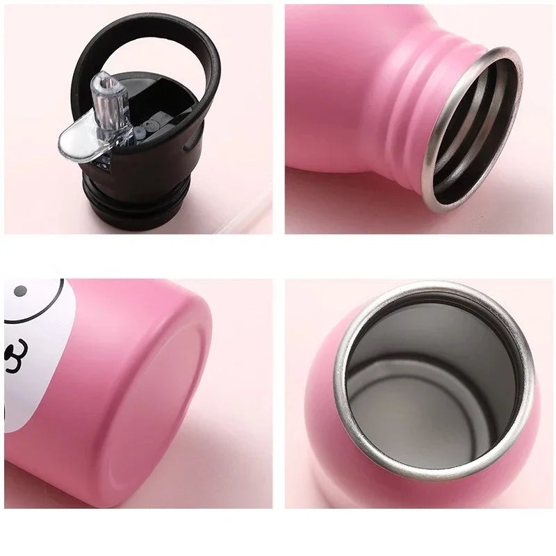 Gourde Isotherme Enfant 500ml en Inox avec Paille – Bouteille de Sport et Vélo