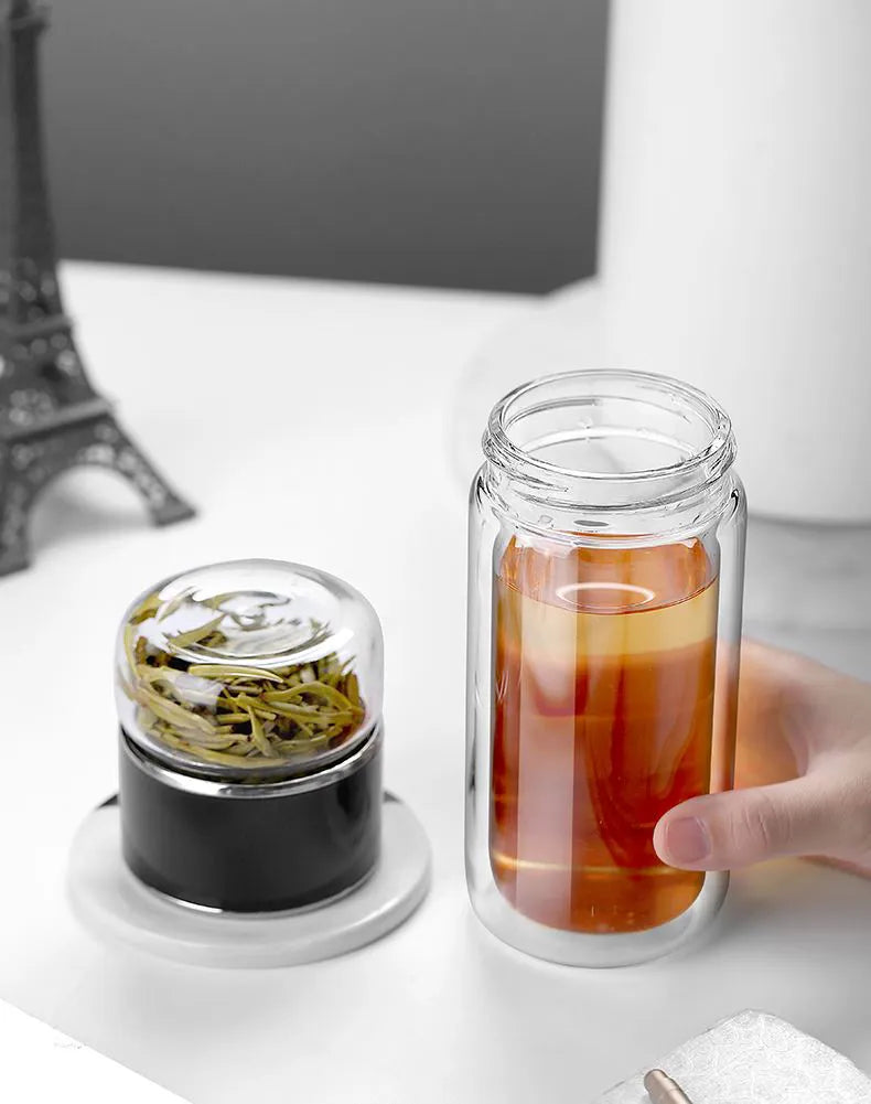 Tasse à Thé Portative en Verre Thermorésistant