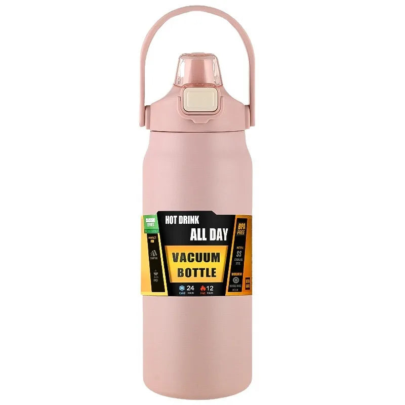 Thermos Acier Inoxydable avec Paille - 24h Chaud/Froid