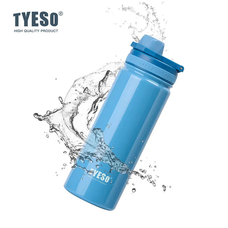 Bouteille isotherme TYESO pour voiture, gourde isolée, gobelet à eau pour les sports de plein air, les voyages, flacons sous vide, tasse thermique en acier inoxydable