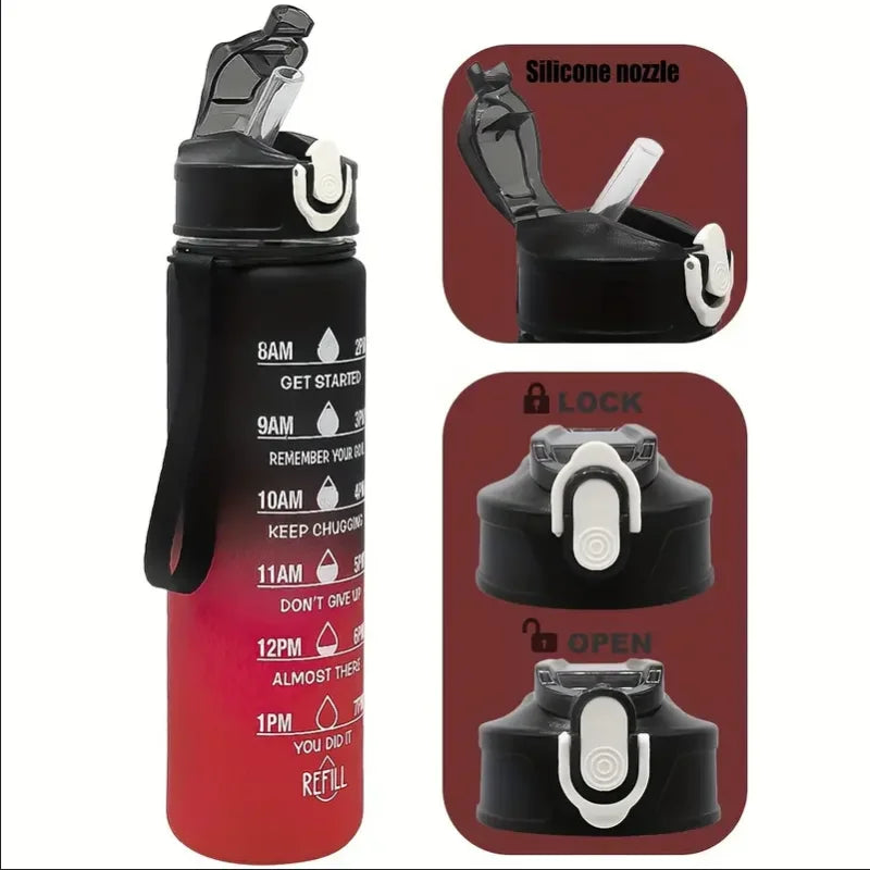 Gourde de Sport de Motivation avec Marqueur de Temps – Sans BPA / 750ml - 800ml
