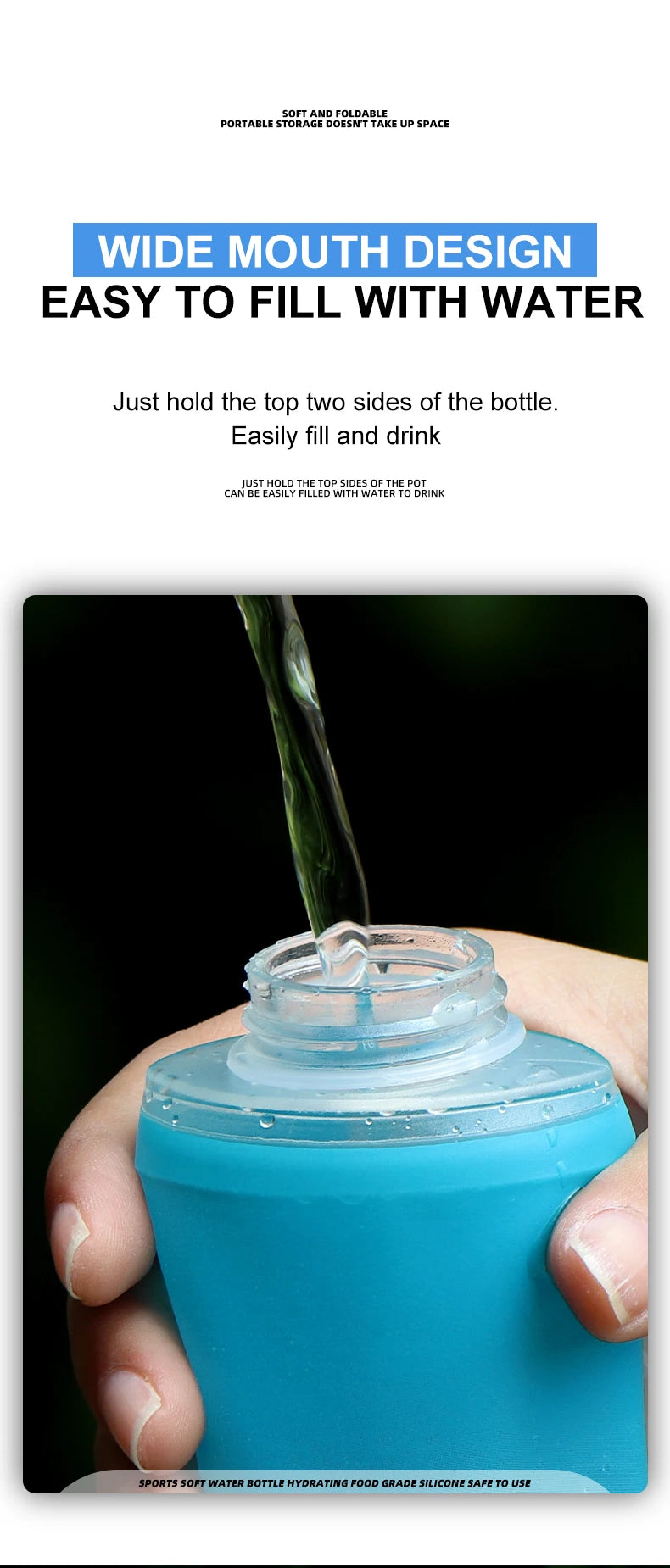 Gourde Souple Pliable en TPU (250ml / 500ml)