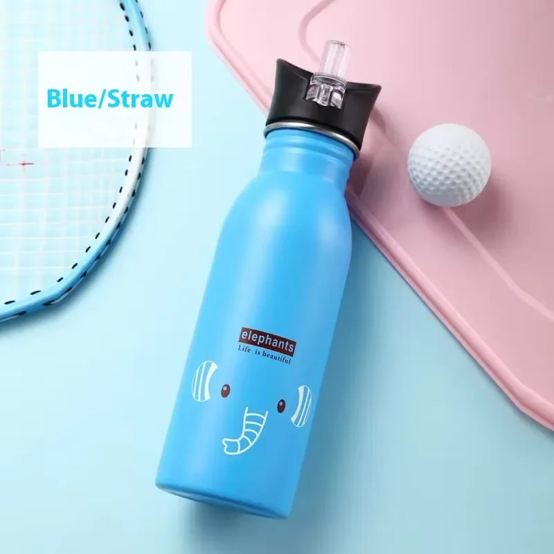 Gourde Isotherme Enfant 500ml en Inox avec Paille – Bouteille de Sport et Vélo