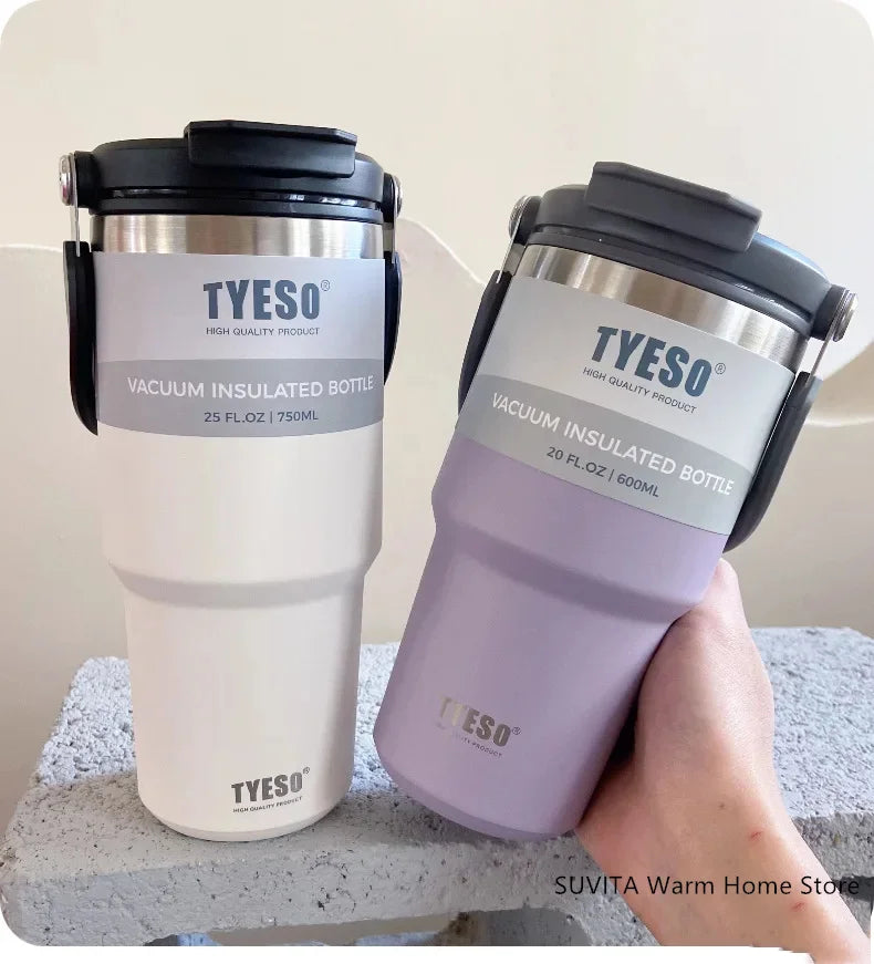 TYESO Thermos Tasse à Café avec Anneau de Levage (600ml à 1200ml)