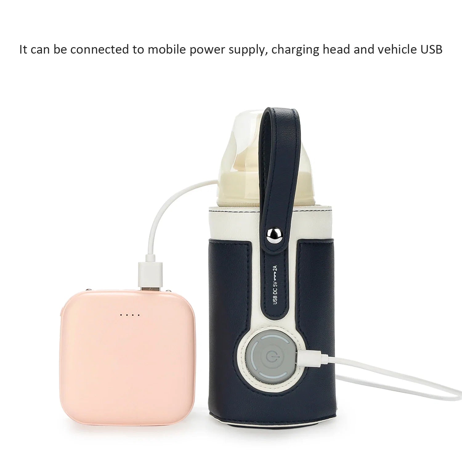 Chauffe-Biberon Nomade USB en Cuir PU – Température Réglable 3 Niveaux