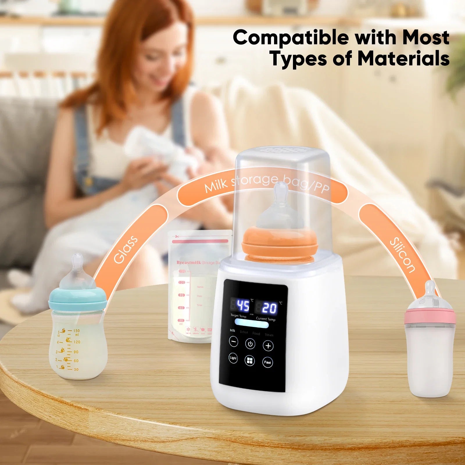 Chauffe-Biberon Électrique Multifonction 6-en-1 Jugacool – Écran LCD et Veilleuse