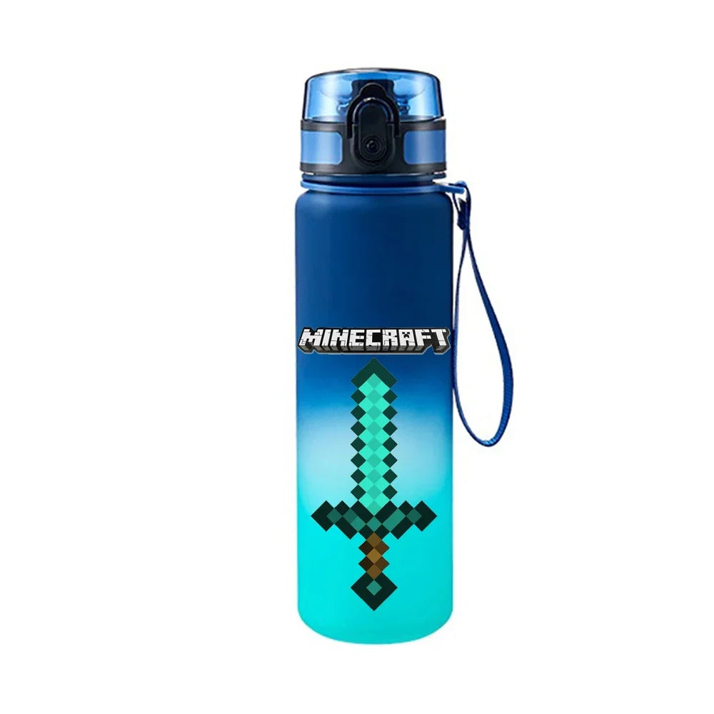 Gourde de Sport Minecraft Pixel Dégradé Bleu Officielle Bandai – 650ml
