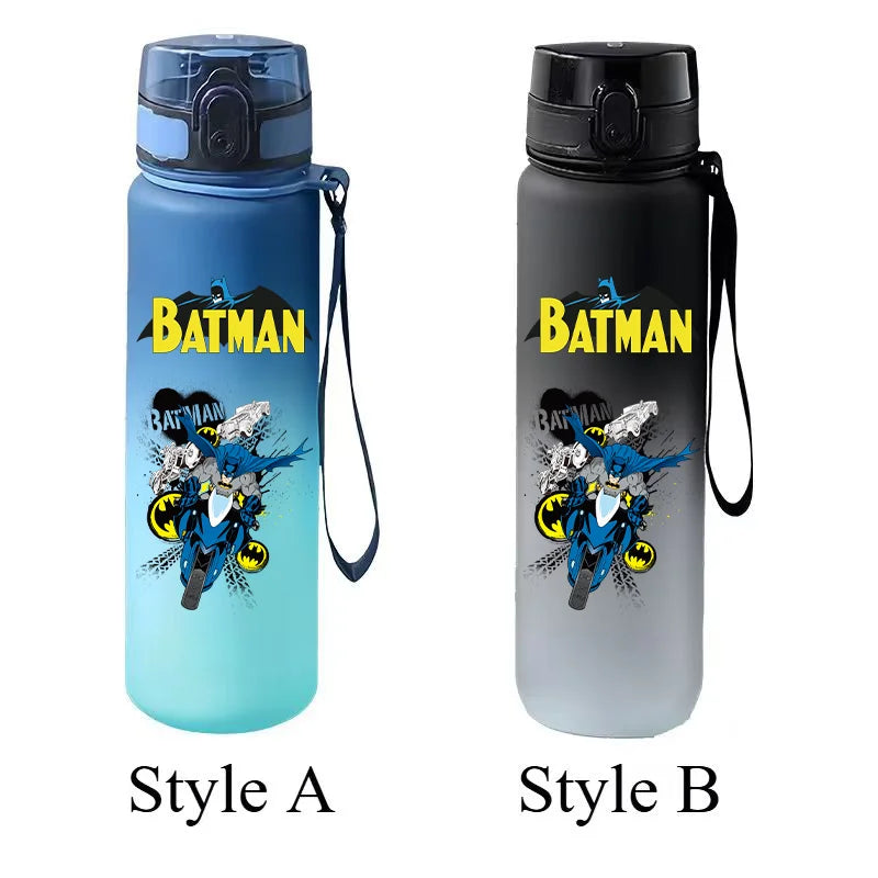 Tasse à eau portable de grande capacité avec impression de personnage Batman Dark Knight, dégradé, anti-fuite, pour les jeunes, les voyages en plein air