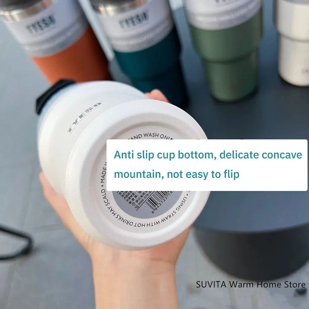 TYESO Thermos Tasse à Café avec Anneau de Levage (600ml à 1200ml)