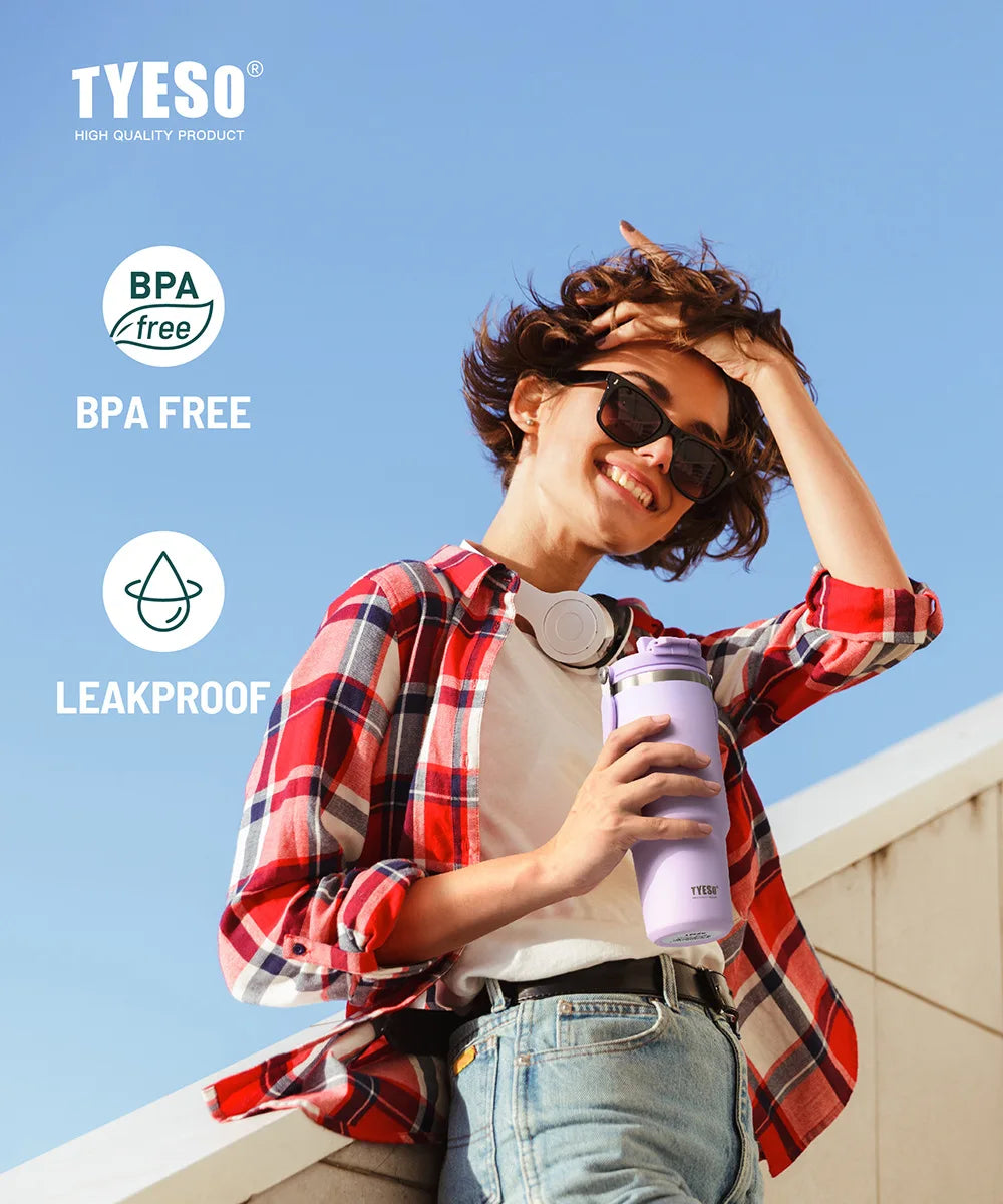 TYESO Thermos Tasse à Café avec Anse (600ml / 900ml / 1200ml)