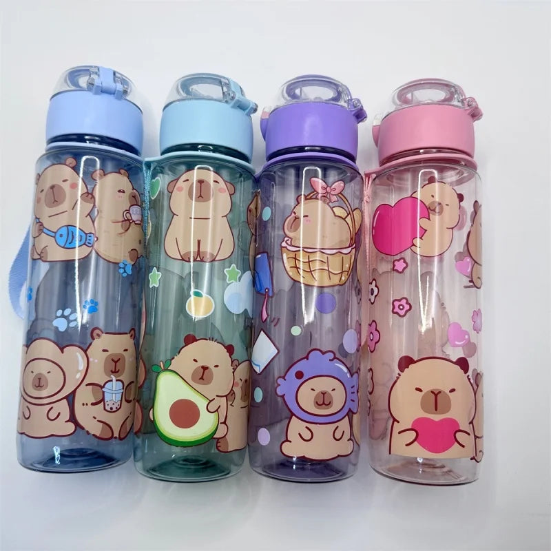 Gourde Design "Dessin Animé" avec Paille et Corde (700ml)