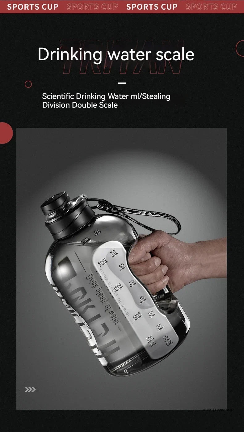 1.7L/2.7L/4L/5L bouteille d'eau de sport salle de sport cyclisme tasse Portable grande capacité bouteille d'eau pour Fitness Camping hommes eau Kellte