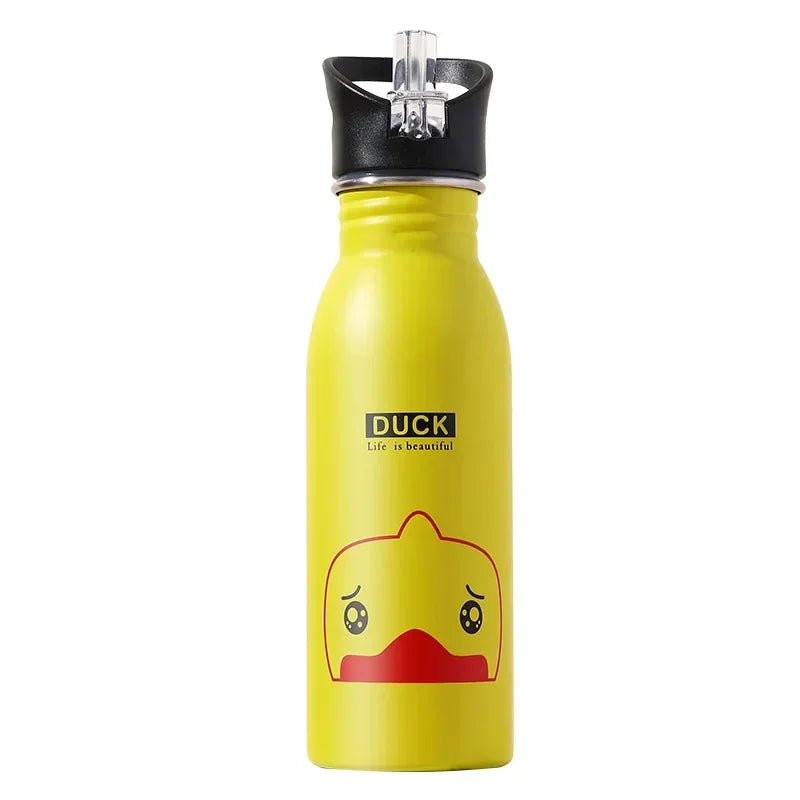 Gourde Isotherme Enfant 500ml en Inox avec Paille – Bouteille de Sport et Vélo