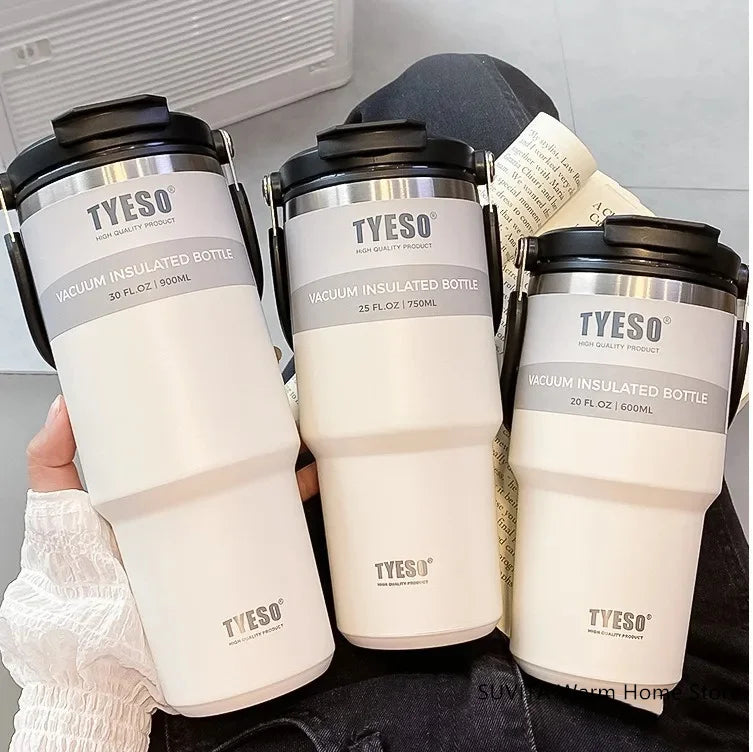 TYESO Thermos Tasse à Café avec Anneau de Levage (600ml à 1200ml)