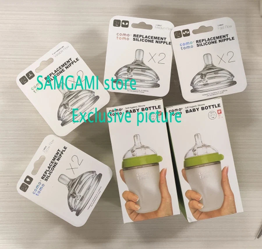 Biberons 2 Pack biberon sans BPA enfants biberon en silicone vert/rose 5 oz et 8 oz
